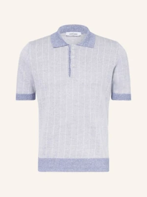 Gran Sasso Sweter Polo Z Lnu blau