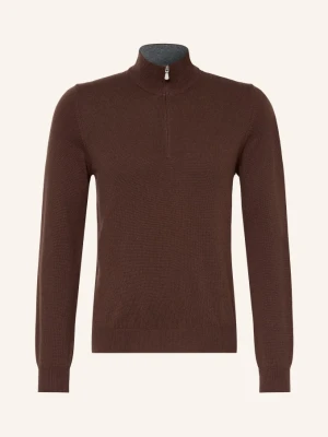 Gran Sasso Sweter Typu Troyer braun BRĄZOWY