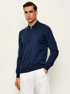 Gran Sasso Wełniane polo Tennis | Regular Fit granatowy