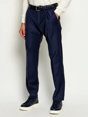 Gran Sasso Wełniane spodnie chino | Regular Fit granatowy