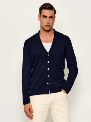 Gran Sasso Wełniany kardigan | Regular Fit granatowy