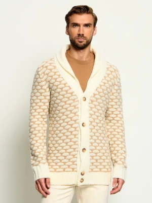 Gran Sasso Wełniany kardigan | Slim Fit beżowy