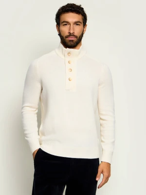 Gran Sasso Wełniany sweter Mock With Bot. | Regular Fit ecru