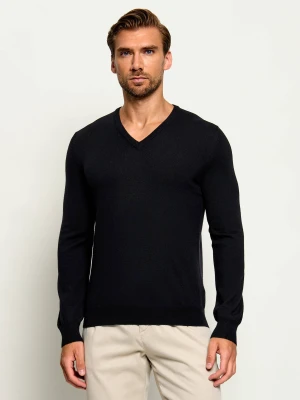 Gran Sasso Wełniany sweter | Slim Fit czarny