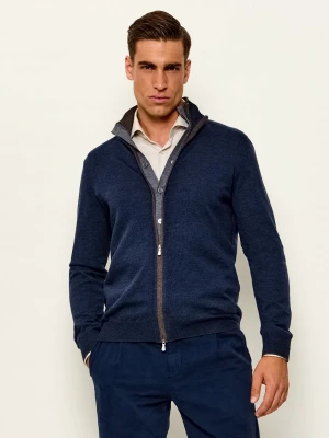 Gran Sasso Wełniany sweter | Slim Fit granatowy