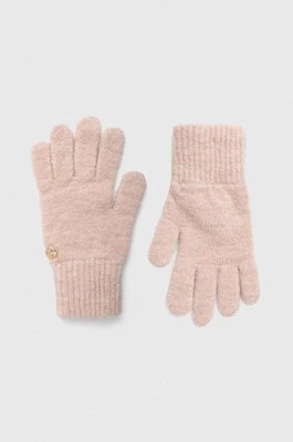 Granadilla rękawiczki z domieszką wełny kolor różowy
