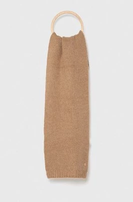 Granadilla szalik z domieszką wełny kolor beżowy gładki