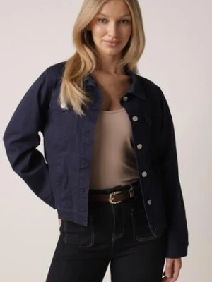 Granatowa Bawełniana Kurtka Jeansowa Perimea melya by melody