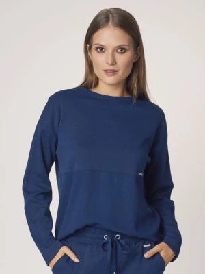 Granatowa bluza basic oversize damska OCHNIK