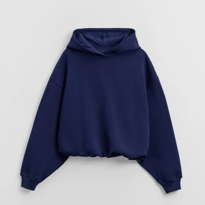Granatowa bluza basic typu bombka z kapturem House