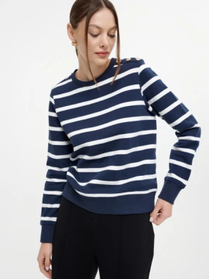 Granatowa bluza basic w pasy Greenpoint
