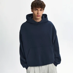 Granatowa bluza bomber z kapturem basic House