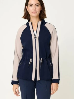 Granatowa bluza damska Henny Jersey ze stójką zapinana na suwak – Refresh Olsen