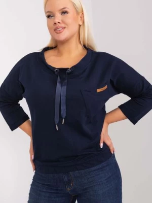 Granatowa bluza damska plus size z kieszonką Pasadena RELEVANCE