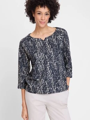 Granatowa bluza damska z fakturą w cętki – Neo Comfort Olsen