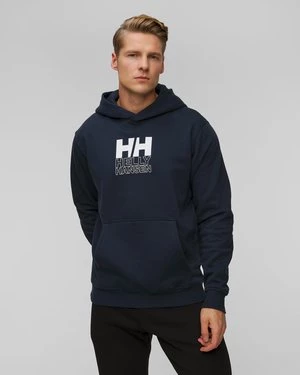 Granatowa Bluza Męska Helly Hansen Cotton Fleece Graphic Hoodie