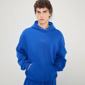 Granatowa bluza z kapturem i haftem Sights House