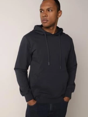 Granatowa Bluza z Kapturem i Kieszenią Typu Kangur Aqialei glo-story