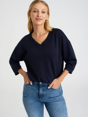 Granatowa bluza z marszczeniem u dołu Greenpoint