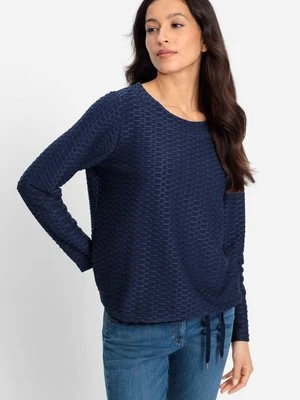 Granatowa bluzka damska Clara z geometryczną fakturą - Urban Code Olsen