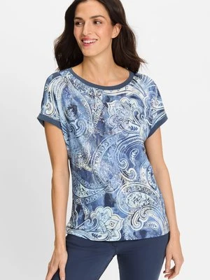 Granatowa bluzka damska Cosima z łączonych materiałów – Boho Beauty Olsen