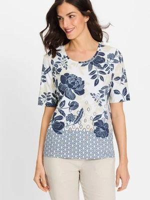 Granatowa bluzka damska Hannah w kwiaty – Boho Beauty Olsen