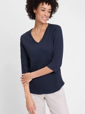 Granatowa bluzka damska Hannah z fakturą – Neo Comfort Olsen