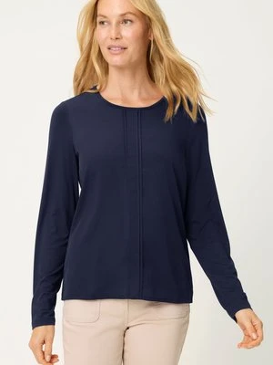 Granatowa bluzka damska Hannah z łączonych materiałów – Refresh Olsen