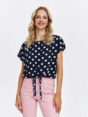 Granatowa bluzka w grochy Top Secret