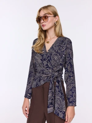 Granatowa bluzka w orientalne wzory TARANKO