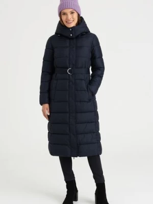 Granatowa dłuższa kurtka damska zimowa Greenpoint