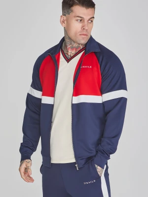 SikSilk Męska Bluza Trackowa w Kolorze Granatowym i Czerwonym