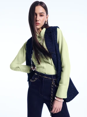 Granatowa kamizelka z tweedu TARANKO