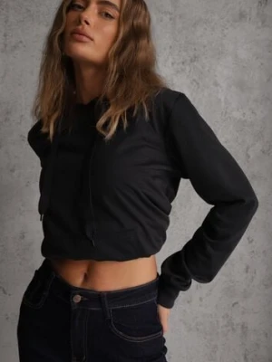 Granatowa Kangurka Bluza z Kapturem i Ściągaczem Saveria j.style