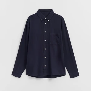 Granatowa koszula z długim rękawem i kieszonką House