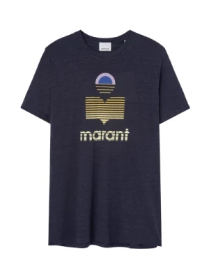 Granatowa koszula z nadrukiem Isabel Marant