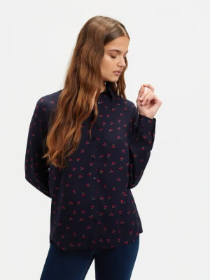 Granatowa koszula z nadrukiem Top Secret