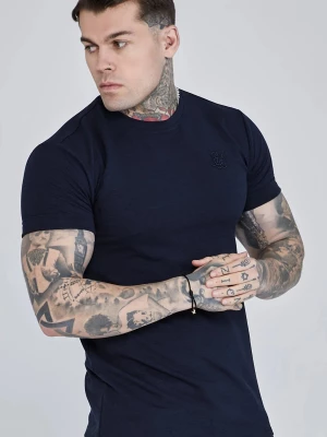 Granatowa koszulka męska roll sleeve SikSilk