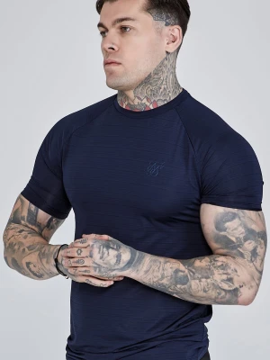 Granatowa koszulka męska typu muscle fit SikSilk