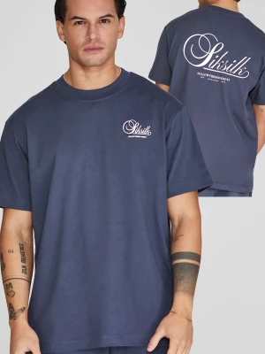 Granatowa koszulka męska z grafiką SikSilk