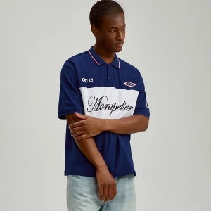 Granatowa koszulka polo z nadrukiem Montpellier House