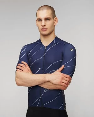 Granatowa Koszulka Rowerowa Męska Assos Mille Gt C2 Evo Jersey Ultrablood