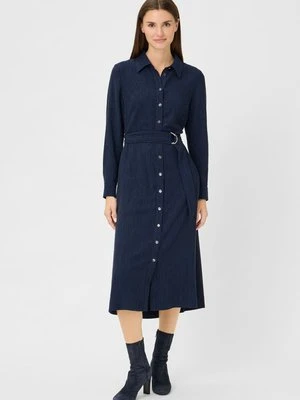 Granatowa koszulowa sukienka z paskiem – New Passion Olsen