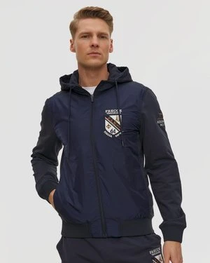 Granatowa Kurtka Hybrydowa Męska Aeronautica Militare