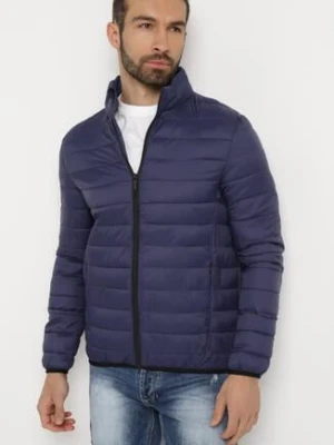 Granatowa Kurtka Pikowana Evila