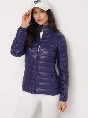 Granatowa Kurtka Pikowana Manilia j.style