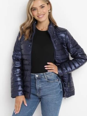 Granatowa Kurtka Pikowana Morvea j.style