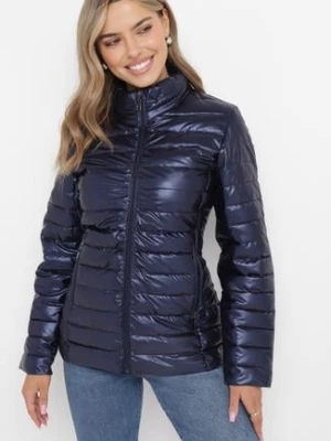 Granatowa Kurtka Pikowana Morvea j.style