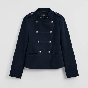 Granatowa kurtka typu napoleon jacket ze stójką House