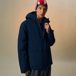 Granatowa kurtka zimowa z dużymi kieszeniami na przodzie House